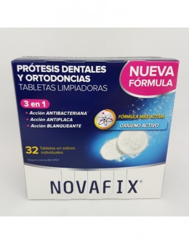 Novafix Tabletas Antibacterianas 3 En 1 Limpieza Protesis Dental 30 Tabletas