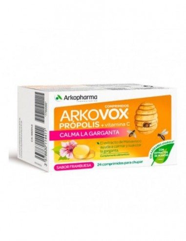 Arkovox Propolis + Vitamina C 24 Comprimidos Masticables Sabor Frambuesa