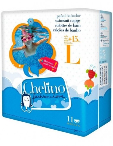 Chelino Fashion & Love Pañal Bañador Infantil Talla L -15 Kg 12 Pañal