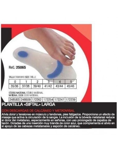 PLANTILLAS SIFTAL HYDROGEL VARISAN LARGA 45/46 TALLA 5 1 PAR