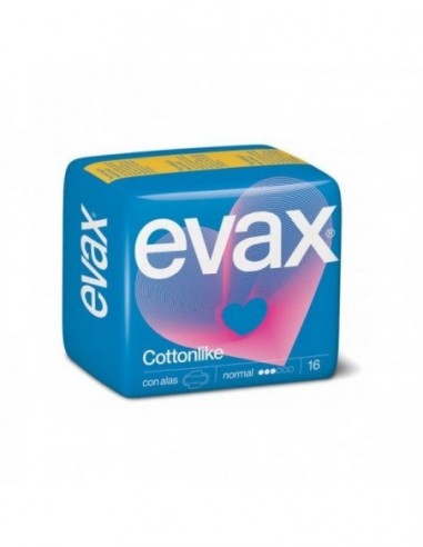 Compresas Higienicas Femeninas Evax Cottonlike Normal Con Alas 16 Compresas