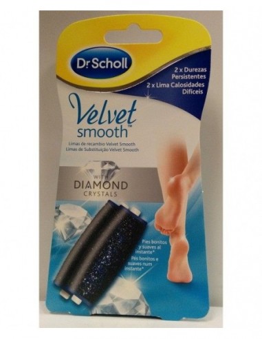 SCHOLL VELVET SMOOTH LIMA ELECTRONICA DIAMOND CRYSTALS RECAMBIO DUREZAS PERSISTENTES 2 UNIDADES RECA