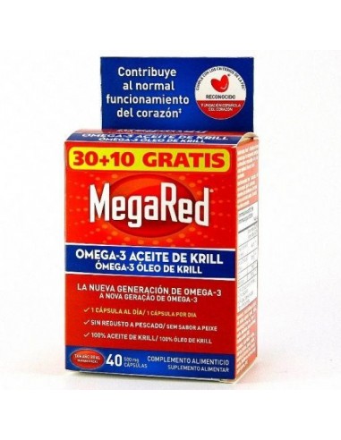 Megared 500 Omega 3 Aceite De Krill 30 Capsulas + 10 Capsulas