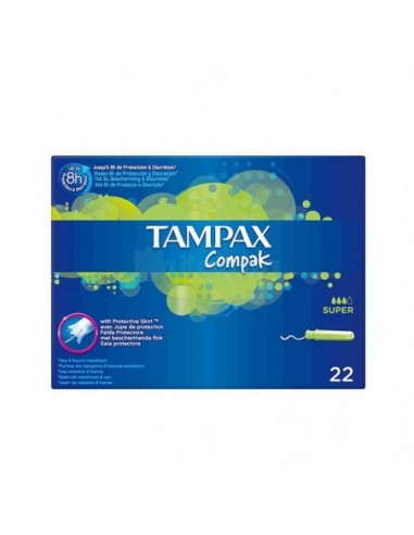 Tampax Compak Tampon 100%Algodon 22 Unidades Super