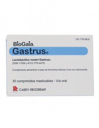 GASTRUS 30 COMPRIMIDOS MASTICABLES SABOR MANDARINA