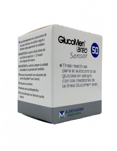 Tiras Reactivas Glucemia Glucomen Areo Sensor 50 Tiras Reactivas