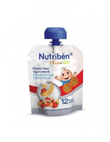 Nutriben Fruta & Go Platano Fresa Yogurt Natural 1 Envase 90 G