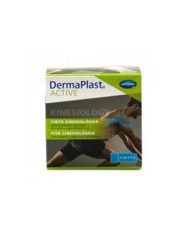 Cinta Kinesiologica Dermaplast Active 1 Unidad 5 M X 5 Cm Color Azul