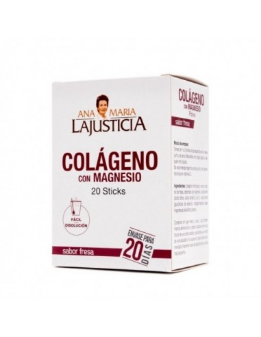 Colageno Con Magnesio Ana Maria Lajusticia 20 Sticks 5 G Sabor Fresa