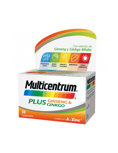 Multicentrum Plus Ginseng Y Ginkgo 30 Comprimidos