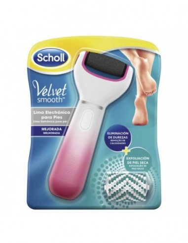 Scholl Velvet Smooth Lima Electronica Con Recambio Exfoliante Rosa