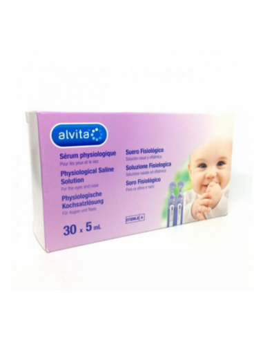 Alvita Suero Fisiologico Esteril Aerosolterapia 30 Ampollas 5 Ml