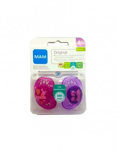 CHUPETE SILICONA FISIOLOGICO MAM ORIGINAL + 6 MESES N PACK DOBLE