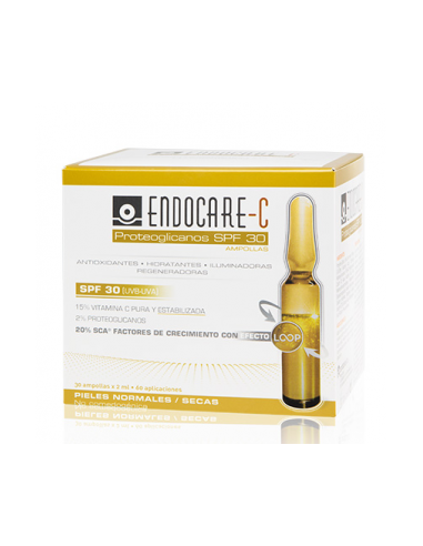 Endocare C Proteoglicanos Spf30 Ampollas Antioxidantes Hidratantes Iluminadoras Regeneradoras 30 Amp