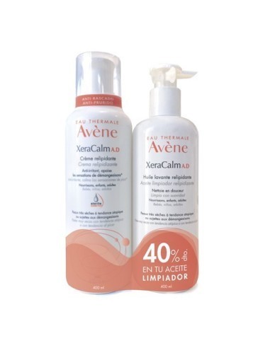 Pack Avene Xeracalm Crema Relipidizante 400Ml + Aceite Limpiador Relipidizante 400Ml