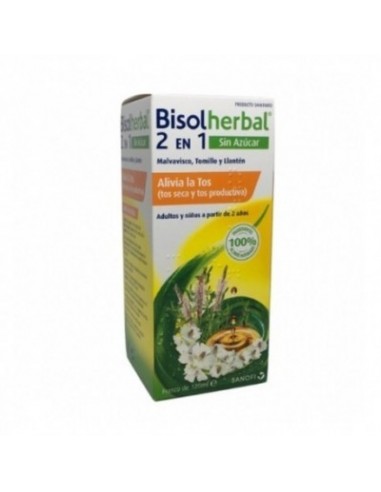 Bisolherbal 2 En 1 Malvavisco, Tomillo Y Llanten 1 Frasco 120 Ml