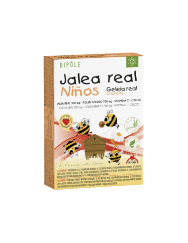 BIPOLE JALEA REAL INFANTIL 20 AMPOLLAS 10 ml SABOR FRESA