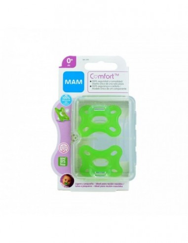 CHUPETE SILICONA MAM COMFORT V 0 - 3 MESES PACK DOBLE