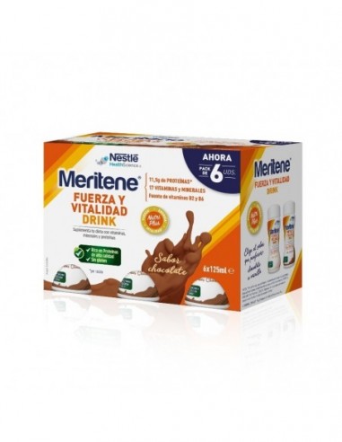 MERITENE DRINK FUERZA Y VITALIDAD CHOCOLATE 10U+2