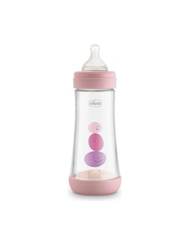 Biberon Plastico T Silicona Chicco Perfect5 Rosa 4M+ Flujo Rapido 300 Ml