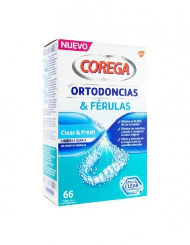 Corega Ortodoncias & Ferulas 66 Tabletas Limpiadoras