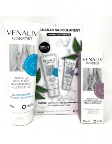 Venaliv Refresh + Venaliv Invisible Gel 1 Envase 250 Ml + Crema 1 Envase 75 Ml Pack