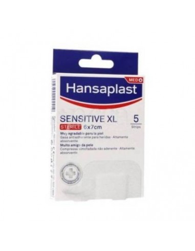 APOSITO ESTERIL HANSAPLAST SENSITIVE XL 5 UNIDADES 7 x 6 cm