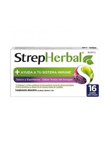 Strepherbal 16 Pastillas Para Chupar Sabor Sauco Y Equinacea