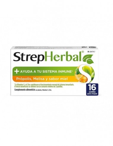 Strepherbal 16 Pastillas Para Chupar Sabor Propolis Melisa Miel