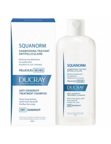 KELUAL SQUANORM CHAMPU TRATANTE HIDRATANTE CASPA SECA DUCRAY 1 ENVASE 200 ml