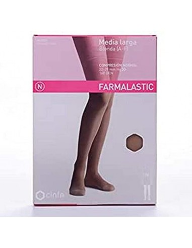 Media Larga Blonda (A-F) Compresion Normal Farmalastic 2 Unidades Talla Extragrande Color Negro