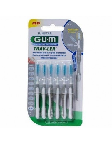 Cepillo Interdental Gum 1618 Trav-Ler 2.0 Mm 6 Unidades