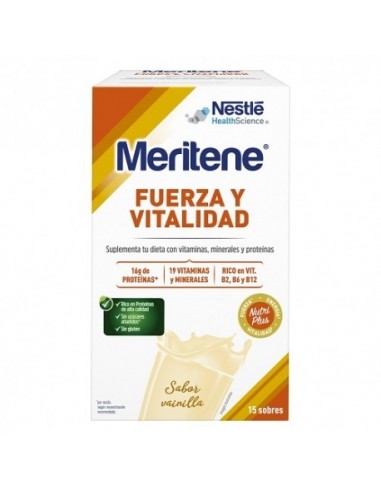 Meritene Fuerza Y Vitalidad Batido 15 Sobres 30 G Sabor Vainilla