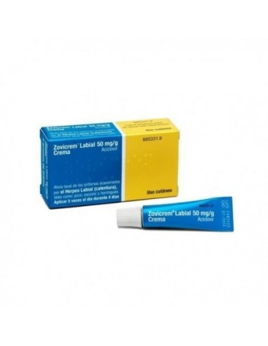 Zovicrem Labial 50 Mg/G Crema 1 Tubo 2 G