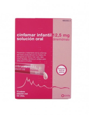 Cinfamar Infantil 12,5 Mg 12 Sobres... Cinfamar Infantil 12,5 Mg 12 Sobres...
