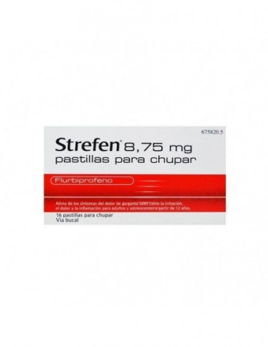 STREFEN 8,75 MG 16 PASTILLAS PARA CHUPAR (SABOR MIEL Y LIMON)