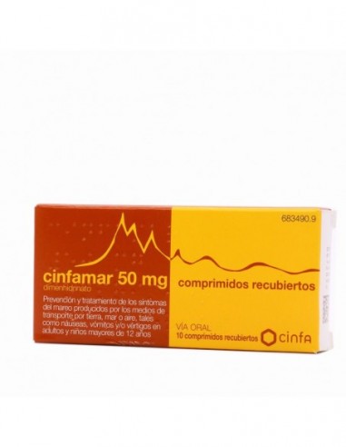 Cinfamar 50 Mg 10 Comprimidos Recubiertos