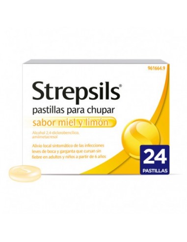 Strepsils 24 Pastillas Para Chupar (Sabor Limon)