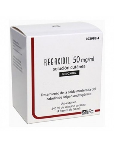 Regaxidil 50 Mg/Ml Solucion Cutanea 4 Frascos 60 Ml