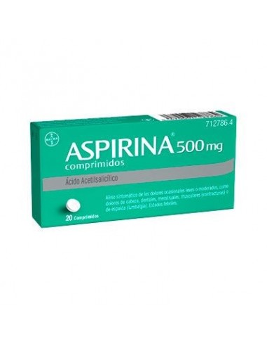 Aspirina 500 Mg 20 Comprimidos