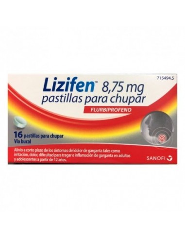 Lizifen 8,75 Mg 16 Pastillas Para Chupar (Sabor Menta)