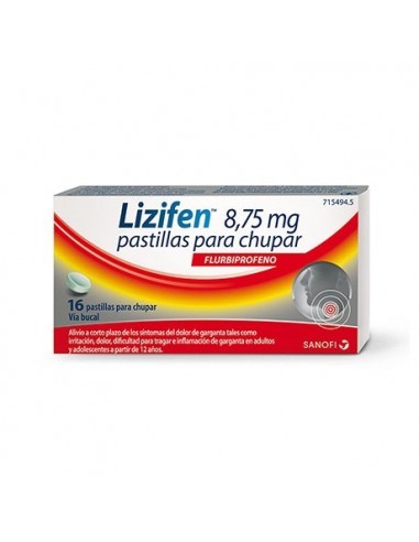 Lizifen 8,75 Mg 16 Pastillas Para Chupar (Sabor Miel Y Limon)