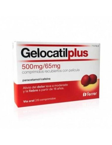 Gelocatil Plus 500 Mg/65 Mg 20 Comprimidos Recubiertos