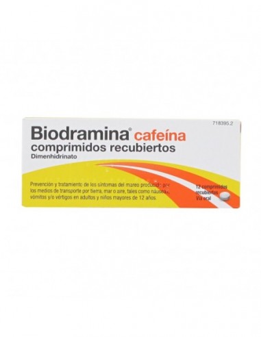 Biodramina Cafeina 12 Comprimidos Recubiertos