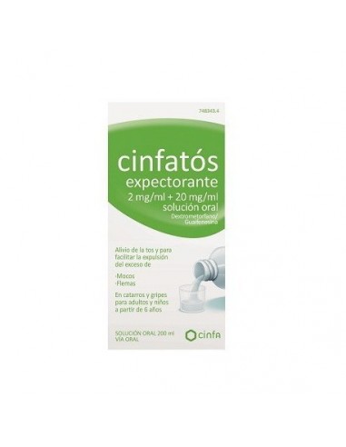 Cinfatos Expectorante 2 Mg/Ml + 20 Mg/Ml Solucion Oral 1 Frasco 200 Ml (Pet)