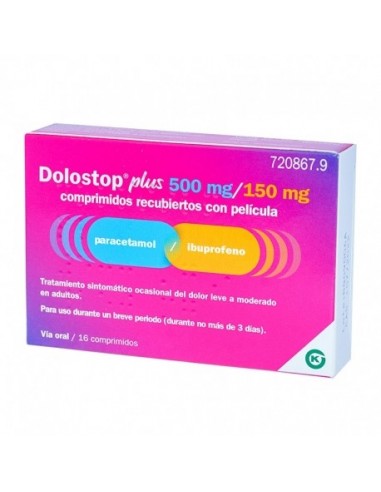 Dolostop Plus 500 Mg/150 Mg 16 Comprimidos Recubiertos