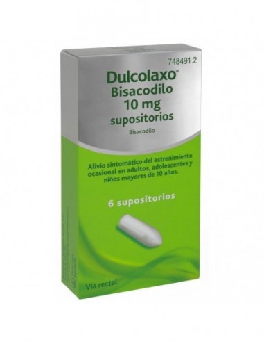 Dulcolaxo Bisacodilo 10 Mg 6 Supositorios