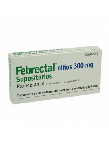 Febrectal Niños 300 Mg 6 Supositorios