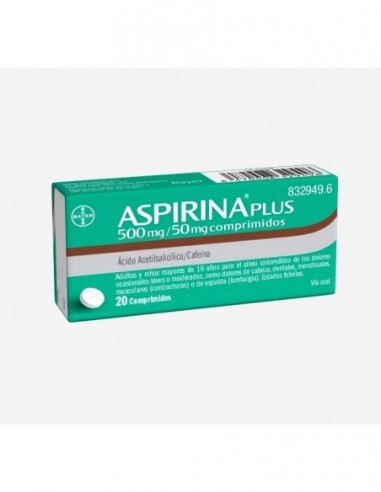 Aspirina Plus 500 Mg/50 Mg 20 Comprimidos