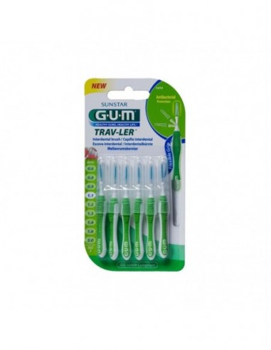 Cepillo Interdental Viaje Gum 1414 Trav-Ler Ultrafino 1.1 Mm Conico 6 Unid